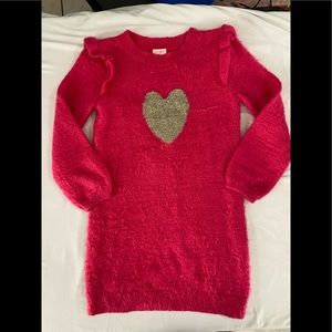 Hot pink girls sweater dress